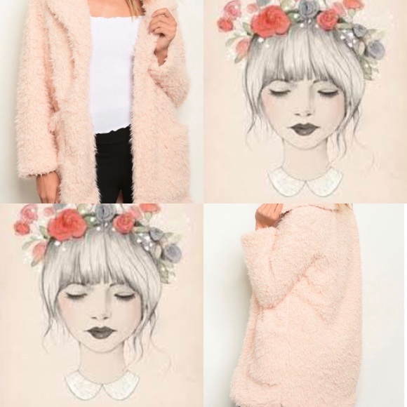 🔥🔥Final Sale🔥🔥Pink Faux Fur Coat - Picture 2 of 5